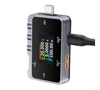Besttoolifes Tester USB Misuratore di tensione digitale con display LCD TFT per caricabatterie Misurazione del consumo energetico Supporta QC VOOC AFC Protocollo Rilevamento 0-156W