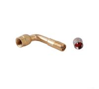 Besttoolifes Tubo di prolunga per valvola pneumatico a 90 gradi, compatibile con adattatore per pompa ad aria in metallo per scooter elettrico, per un facile gonfiaggio, oro bianco (oro)