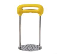 Besttoolifes Utensile schiacciapatate per patate e verdure a radice, schiacciapatate in acciaio inox con impugnatura comoda, strumento da cucina compatto (giallo)
