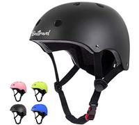 Besttravel Caschi per bambini, casco regolabile, per bambini dai 3 agli 8 anni, per bambini, per bambini, per bambini, per sport, per ciclismo, pattinaggio, scooter, con certificazione CPSC (nero)