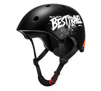 Besttravel Casco per bambini, casco regolabile per bambini dai 3 agli 8 anni, per bambini e ragazze, multi-sport di sicurezza (TK-nero e bianco, XS/S 48-54 cm)