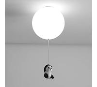 BESTWALED G9 Lampadina Lampadario Ø20CM Panda Plafoniera Stanza Dei Bambini Palloncino Sospensione Ragazzo Ragazza Cameretta Lampada Pendente Vetro+Resina Decorare Illuminazione Per Interni,A
