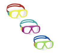 Maschera aquanaut, 7-14 anni, 3 colori assortiti, in silicone con lenti in policarbonato protezione uv