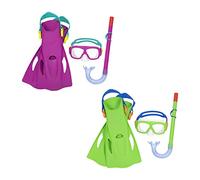 Bestway 25019-5 Set Maschera per snorkeling con boccaglio e pinne per bambini, 7+ anni