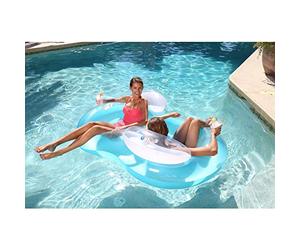 Bestway 43009 Double Ring Float - Materasso doppio per lettino, 188 x 117 cm, multicolore (2)