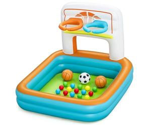 Bestway 52728 Piscinetta gioco multiuso Kick 'N Swish 3-in1, con 18 palline da gioco, multicolor