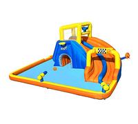 Bestway Piscina megaparco acquatico mis. 551x502x265 cm, scivolo d'acqua, cannone spara acqua, tunnel, parete per arrampicarsi, include soffiatore d'aria, picchetti di ancoraggio, borsa per il trasporto