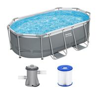 Bestway 5614A piscina fuori terra Piscina con bordi Piscina ovale 3668 L Grigio, Bianco