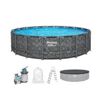 Bestway APX 365 - 561 KC, piscina ovale con struttura in metallo e filtro a sabbia - 549x132 cm