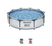 Bestway 57376-4 Piscina gonfiabile Fast Set forma rotonda da 3.96 m x 84 cm grigia