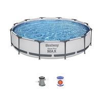 Bestway 56416-4 Set Piscina Fuori Terra Steel Pro MAX Rotonda da 366x76 cm