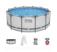 Bestway 56420 Power Steel Pro MAX 366x122cm con Pompa di Filtrazione, Scaletta,