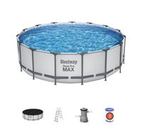 Bestway Piscina Fuori Terra Rigida da Giardino Piscina Esterna Rotonda ø 457xh122 cm con Pompa filtro - 56438 Steel Pro MAX