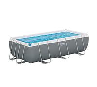 Bestway Piscina Power Steel, acciaio / PVC, 4,04 x 2,01 x 1 m, pompa con filtro, effetto mosaico, grigio, rettangolare, 6478 L grey
