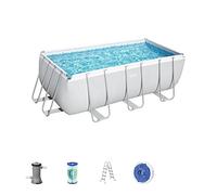 Bestway 56456 Power Steel Rectangular Pools PVC Grey