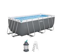 Bestway 56457-7 Set piscina fuori terra Steel Pro MAX - 4,12 m x 2,01 m x 1,22 m, grigio