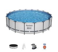 Bestway 56462 Frame Pool con Pompa di Filtraggio Scala 549x122 cm Steel Pro Set