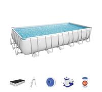 Bestway Power Steel 56474 piscina fuori terra Piscina con bordi Piscina rettangolare 30045 L Blu, Grigio