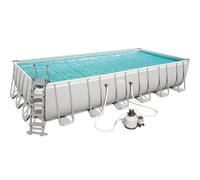 Bestway Power Steel Piscina 732x366x132 cm, pvc/tritech, effetto mosaico interno, include filtro a sabbia, copertura, scaletta, dosatore chimico Chemconnect