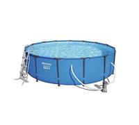Bestway 56488 | Steel Pro MAX - Piscina Fuori Terra Rotonda, 457X107 cm, Pompa di Filtraggio, Scaletta, Tappeto e Copertura Inclusi