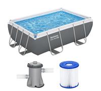 Bestway 56629 Frame Pool con Pompa di Filtraggio 282x196x84 cm Rettangolare