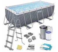 Bestway 56722-7 Set piscina fuori terra Steel Pro MAX da 4,12 m x 2,01 m x 1,22 m, grigio