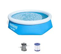 Bestway 57268 Best Way Piscina Fast Set Cm 244X66, cap 2.300, Pompa Filtro 58381 1,249 Lt 882, Azzurro/Bianco
