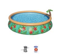 Piscina fuori terra Fast Set? diametro 457 x 84 cm con filtro a cartuccia e fontana integrata, decoro Flower