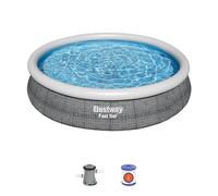 Bestway Fast Set 57445 piscina fuori terra Piscina con bordi/gonfiabile Piscina rotonda Grigio, Bianco