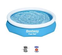 Bestway 57458 piscina fuori terra Piscina gonfiabile Piscina rotonda 3200 L Blu, Bianco