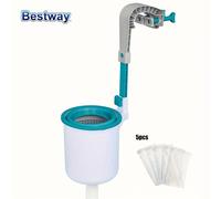 Bestway 58233 Filter + 5pezzo/10pezzo/20pezzo Filter Socks 800 GPH Inground Swimming Pool Surface Skimmer Cleaner con rapida installazione e supporto regolabile per l'altezza