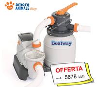 Bestway 58515 Pompa FILTRO a SABBIA Flowclear → 3.028 Lt/h per Piscine / Intex