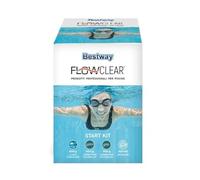 Bestway 59056 | Starter Kit con Cloro Granulare, Antialghe, Ph Meno, Ph Più (4 x 500 grammi) per Trattamento Iniziale Acqua di Piscina