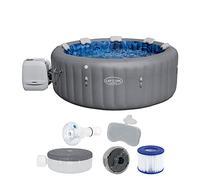 Bestway 6001T Idromassaggio a risparmio energetico Lay-Z-Spa Santorini Smart HydroJet Pro con app, 5-7 persone, grigio