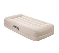 Bestway 67694 | Materasso Gonfiabile Singolo Floccato, 191X97X42 cm, Pompa Elettrica Integrata E Sacca, Beige