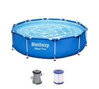 Bestway Acciaio PRO Piscina - Modello 56679 - Ø305 x 76 cm - 4678l - con Pompa del Filtro - Una Cartuccia