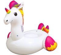 Bestway- Cavalcabile Unicorno con Maniglie, Multicolore, 165 x 145 cm, 41114 BES