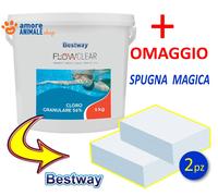 Bestway CLORO GRANULARE DICLORO 56% TRATTAMENTO RAPIDO SHOCK ACQUA PISCINA 5 kg