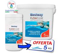 Bestway CLORO Lunga Durata 90% da 20 gr → 1 / 5 Kg Tricloro per Acqua Piscina