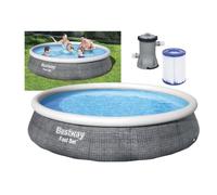 Bestway: piscina effetto rattan con bordo gonfiabile e filtro, modello St Tropez 396 x 84 cm