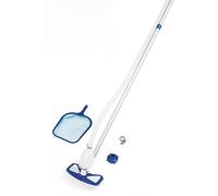 Bestway Flowclear, Set Base per la Cura della Piscina, Aquaclean, con aspiratore a Pompa e retino, per Tutte Le Dimensioni della Piscina, Multicolore