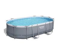 Bestway Kit Piscina Ovale Power Steel Frame - 488 X 305 X 107 Cm - Grigio