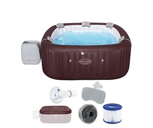 Bestway Maldive MaxHold EnergySense Smart Luxe HydroJet Pro 7 Borgogna Quadrato 79 x 79 x 31.5 Pollici o 2.01 m x 2.01 m x 80 cm