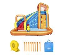 Bestway Piscina parco acquatico turbo splash, mis. 365x320x270 cm, scivolo d'acqua, cannone spara acqua, muro di scalata, include soffiatore ad aria, picchetti di ancoraggio e borsa per il trasporto