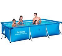 Bestway Piscina Fuori Terra con Telaio Portante Piscina Esterna da Giardino in PVC triplice strato Rettangolare 300x201x66h cm 3x2 - 56404 Steel Pro