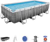 Bestway Piscina Fuori Terra con Telaio Portante Piscina Esterna da Giardino Rettangolare 488x244x122h cm con Pompa Filtrante da 3.028 l/h - 56996 Power Steel