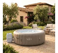 Bestway Piscina Fuori Terra Idromassaggio Gonfiabile da Esterno SPA 6 Posti Piscina per Giardino in Duraplus Ø 196x71h cm colore Beige - 60017 Lay-Z-Spa Pa...