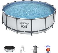 Bestway Piscina Fuori Terra Rigida da Giardino Piscina Esterna Rotonda ø 457xh122 cm con Pompa filtro - 56438 Steel Pro MAX