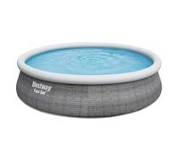 Bestway Piscina Gonfiabile Rotonda Fast Set Rattan 457x107 Cm