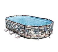 Bestway 56719-3 Set Piscina Fuori Terra Power Steel Comfort Jet da Ovale 610x366x122 cm